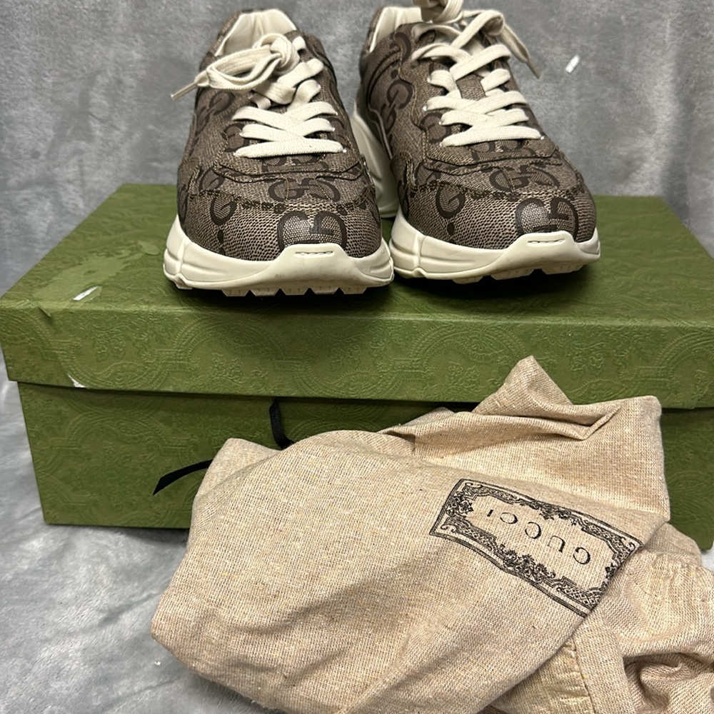 GUCCI Rython Jumbo GG Canvas Sneakers Size 38 - Picture 11 of 11
